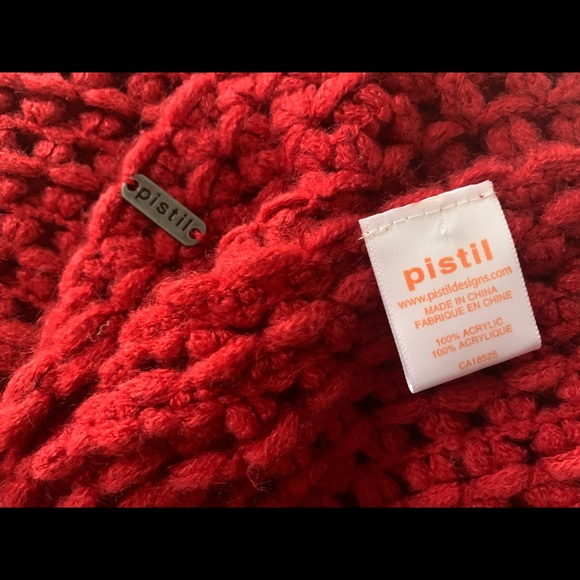 PISTIL Red Knitted Long Scarf - Picture 3 of 3